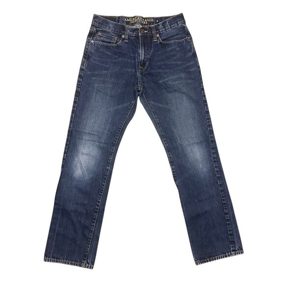 American Eagle Outfitters Blue Slim Straight Jeans Size 30/32 Dark Wash Denim - Picture 2 of 10